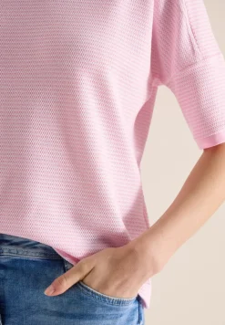Shirt met boothals en structuur