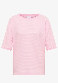Shirt met boothals en structuur