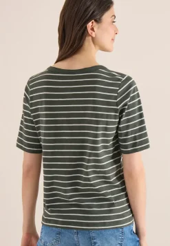 Shirt met boothals en strepen
