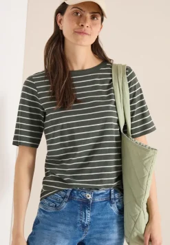 Shirt met boothals en strepen