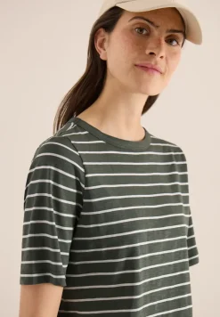Shirt met boothals en strepen