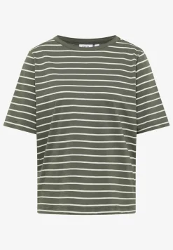 Shirt met boothals en strepen