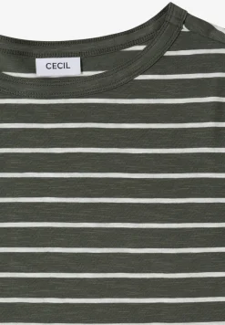 Shirt met boothals en strepen
