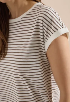 Shirt met boothals en strepen