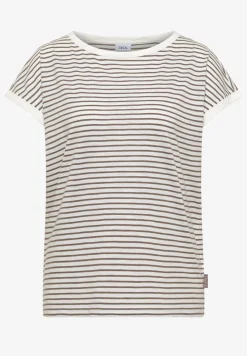 Shirt met boothals en strepen