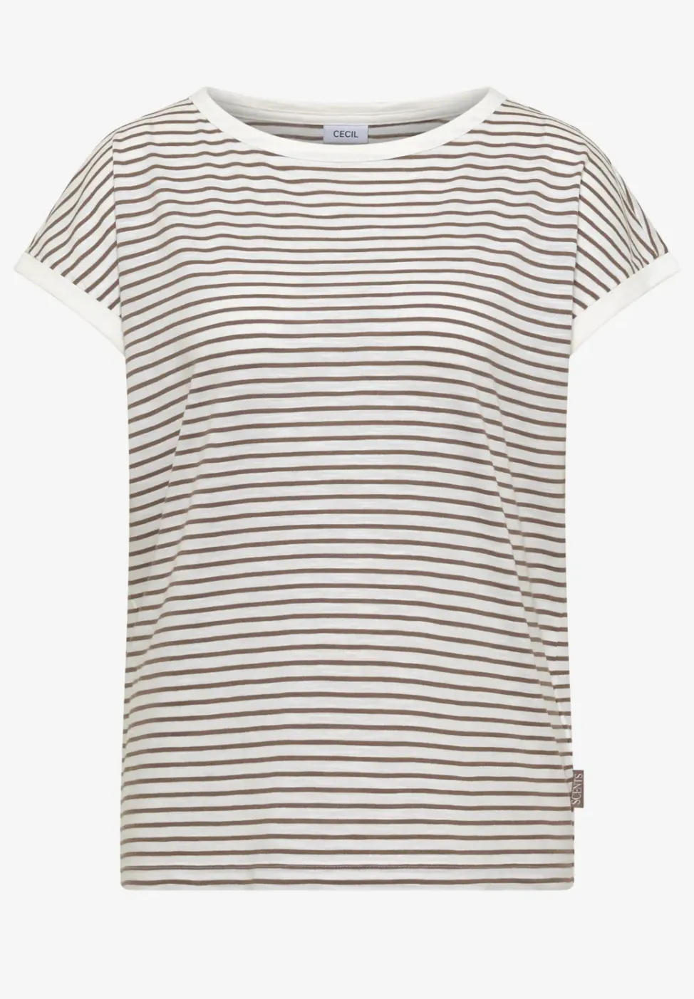 Shirt met boothals en strepen