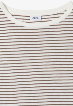 Shirt met boothals en strepen