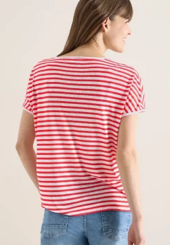 Shirt met boothals en strepen
