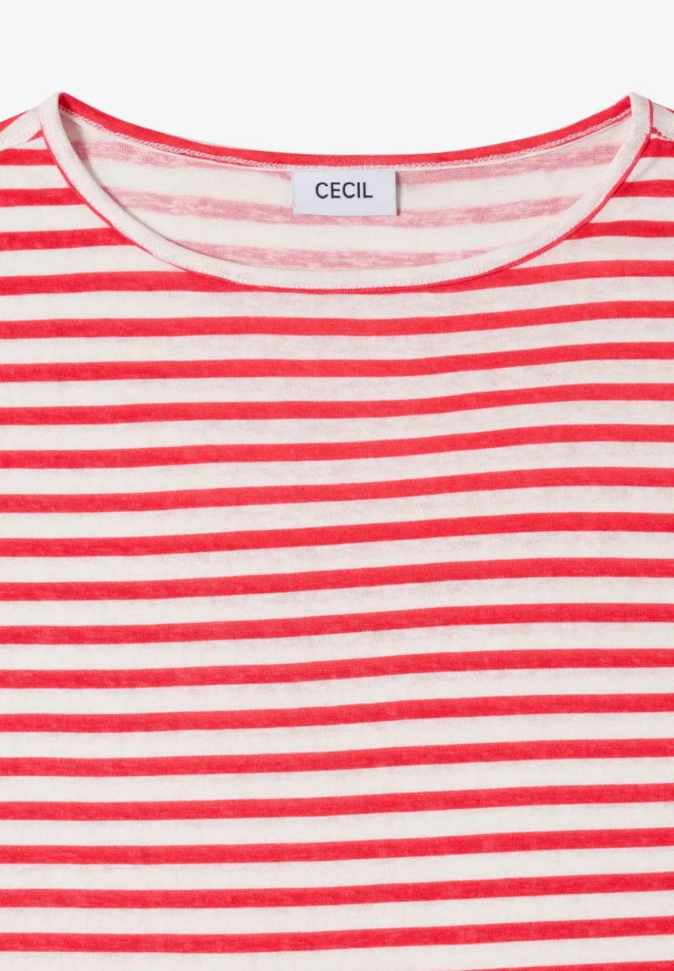 Shirt met boothals en strepen
