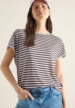 Shirt met boothals en strepen