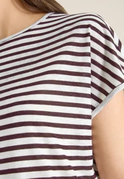Shirt met boothals en strepen