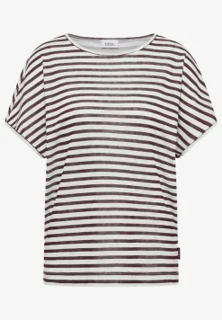 Shirt met boothals en strepen