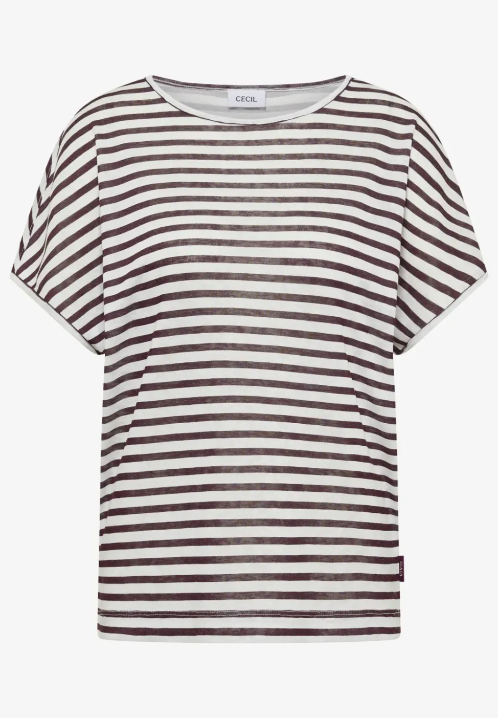 Shirt met boothals en strepen