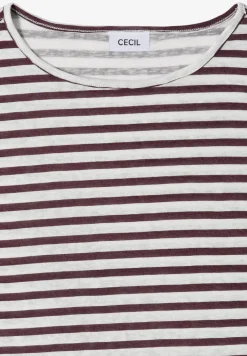 Shirt met boothals en strepen