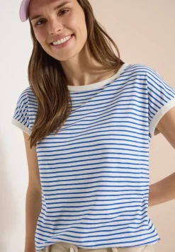 Shirt met boothals en strepen