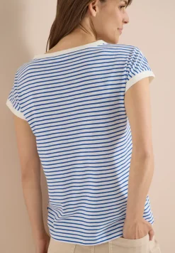 Shirt met boothals en strepen