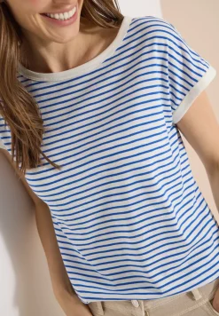 Shirt met boothals en strepen