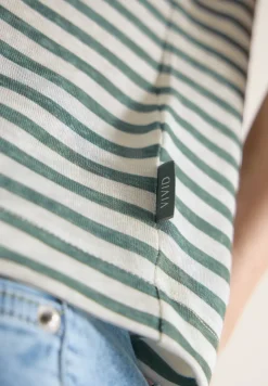 Shirt met boothals en strepen