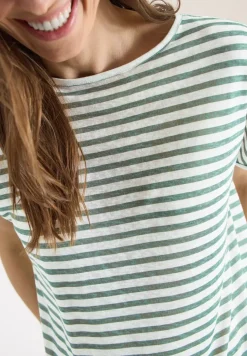 Shirt met boothals en strepen