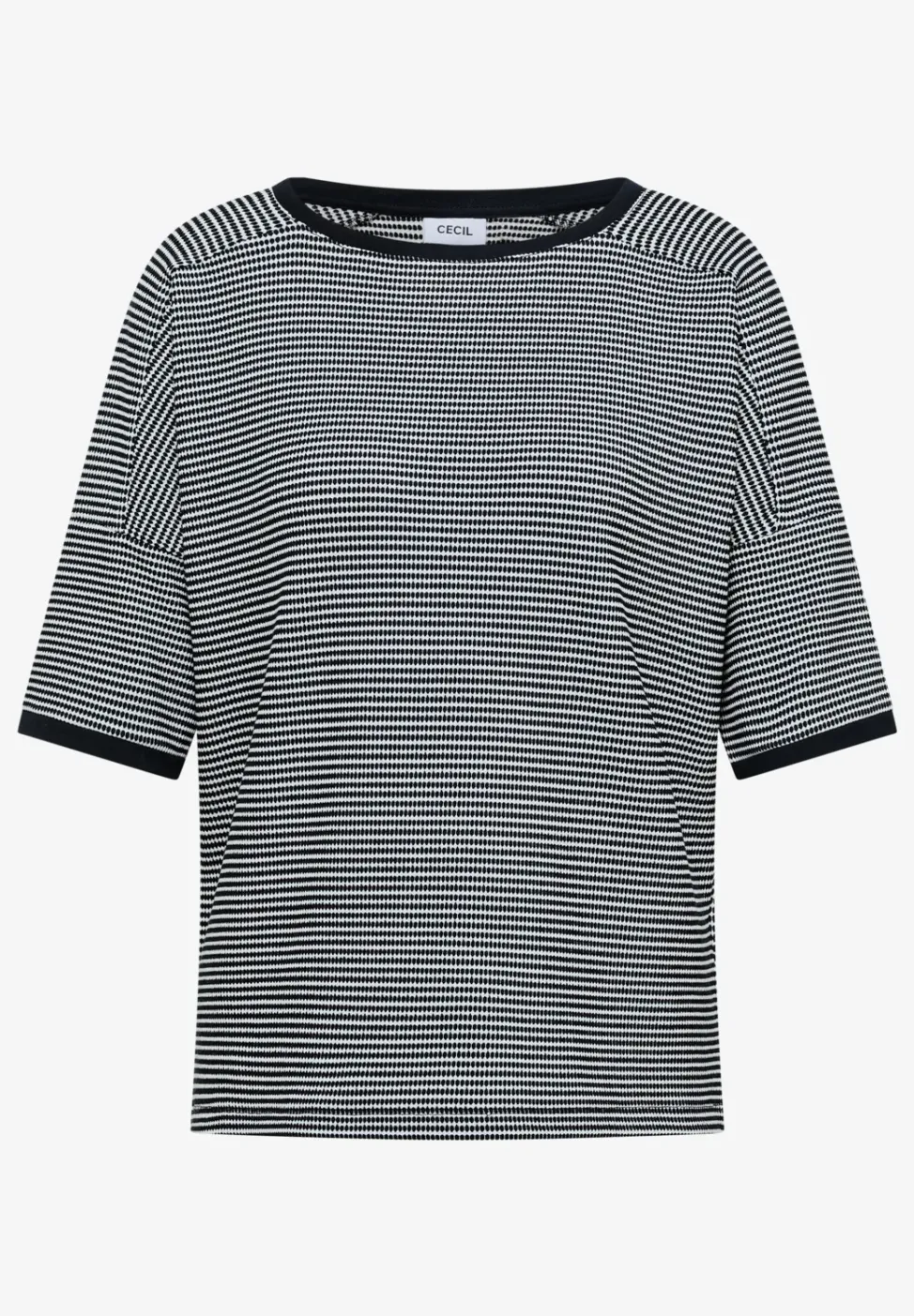 Shirt met boothals en structuur
