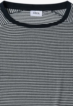 Shirt met boothals en structuur