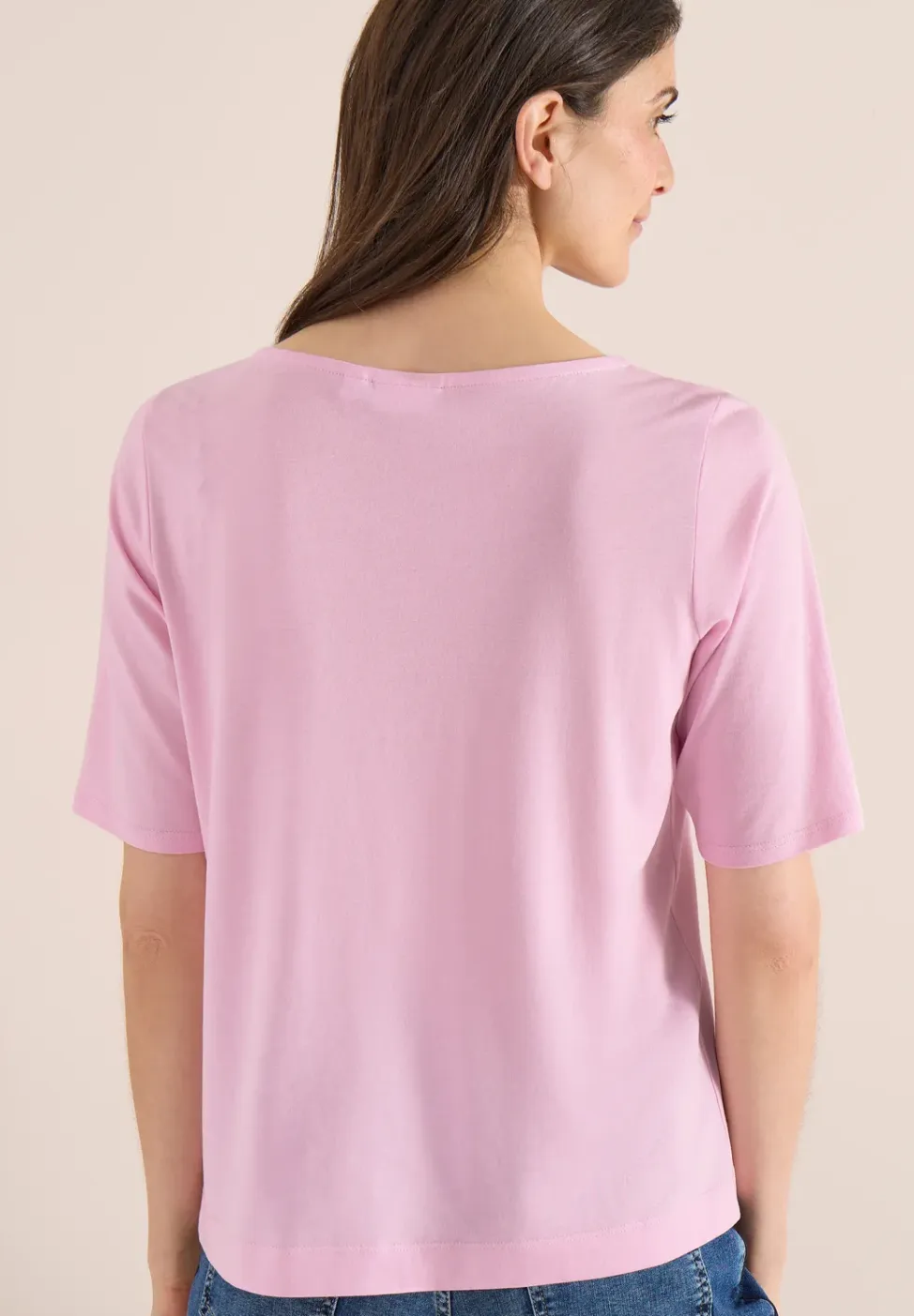 Shirt met boothals en tekst