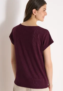 Shirt met boothals in ajour look
