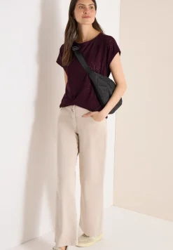 Shirt met boothals in ajour look