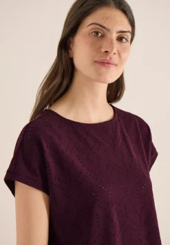 Shirt met boothals in ajour look