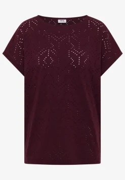 Shirt met boothals in ajour look