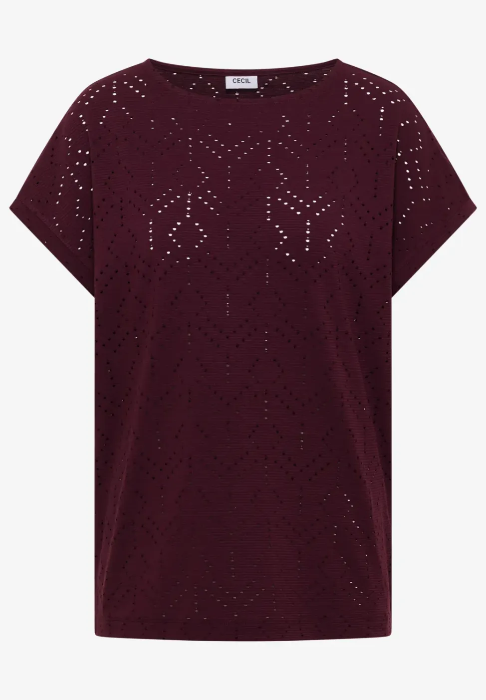 Shirt met boothals in ajour look