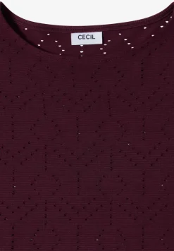 Shirt met boothals in ajour look