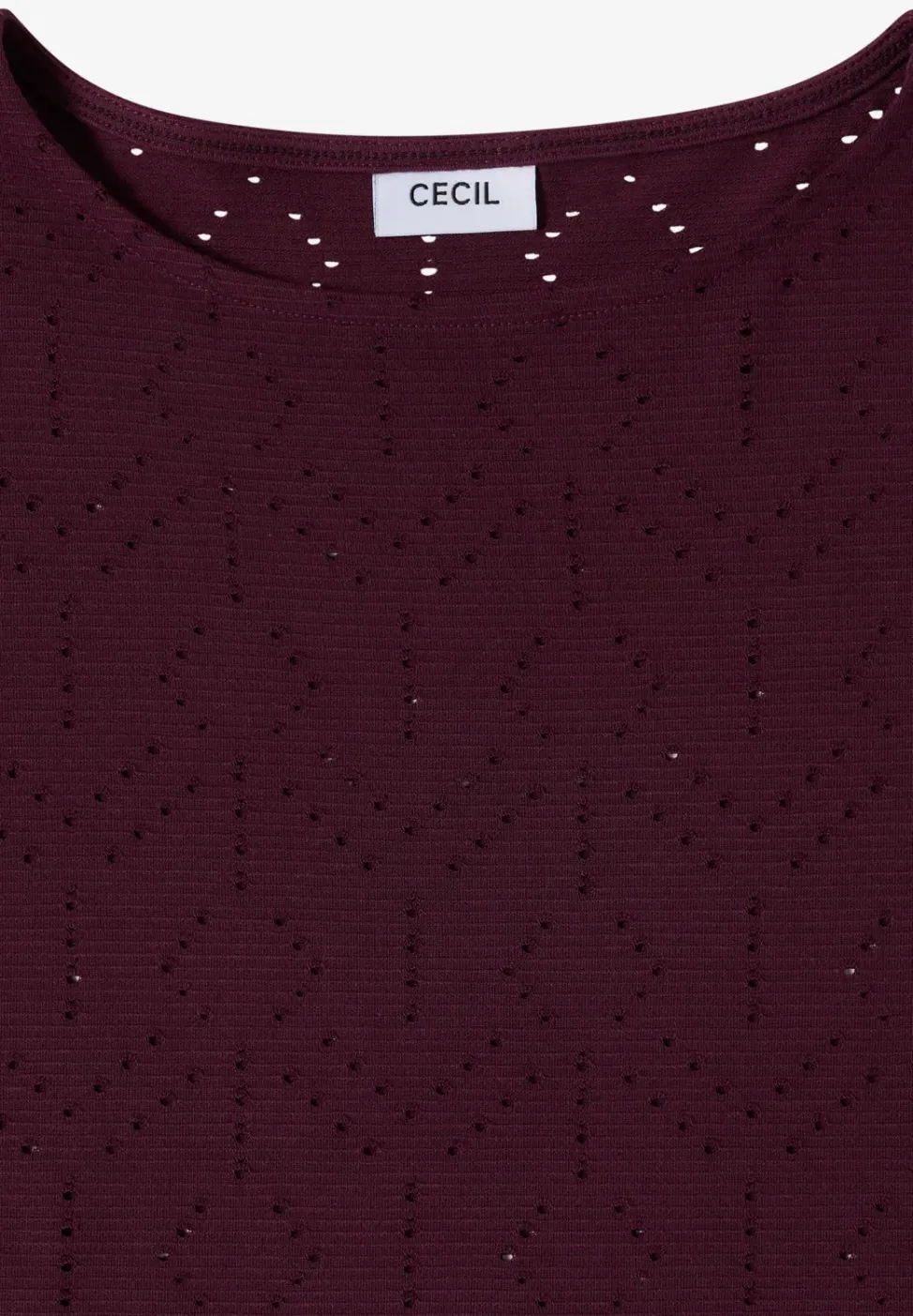 Shirt met boothals in ajour look