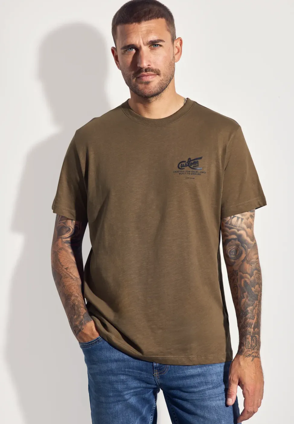 Shirt met borstprint