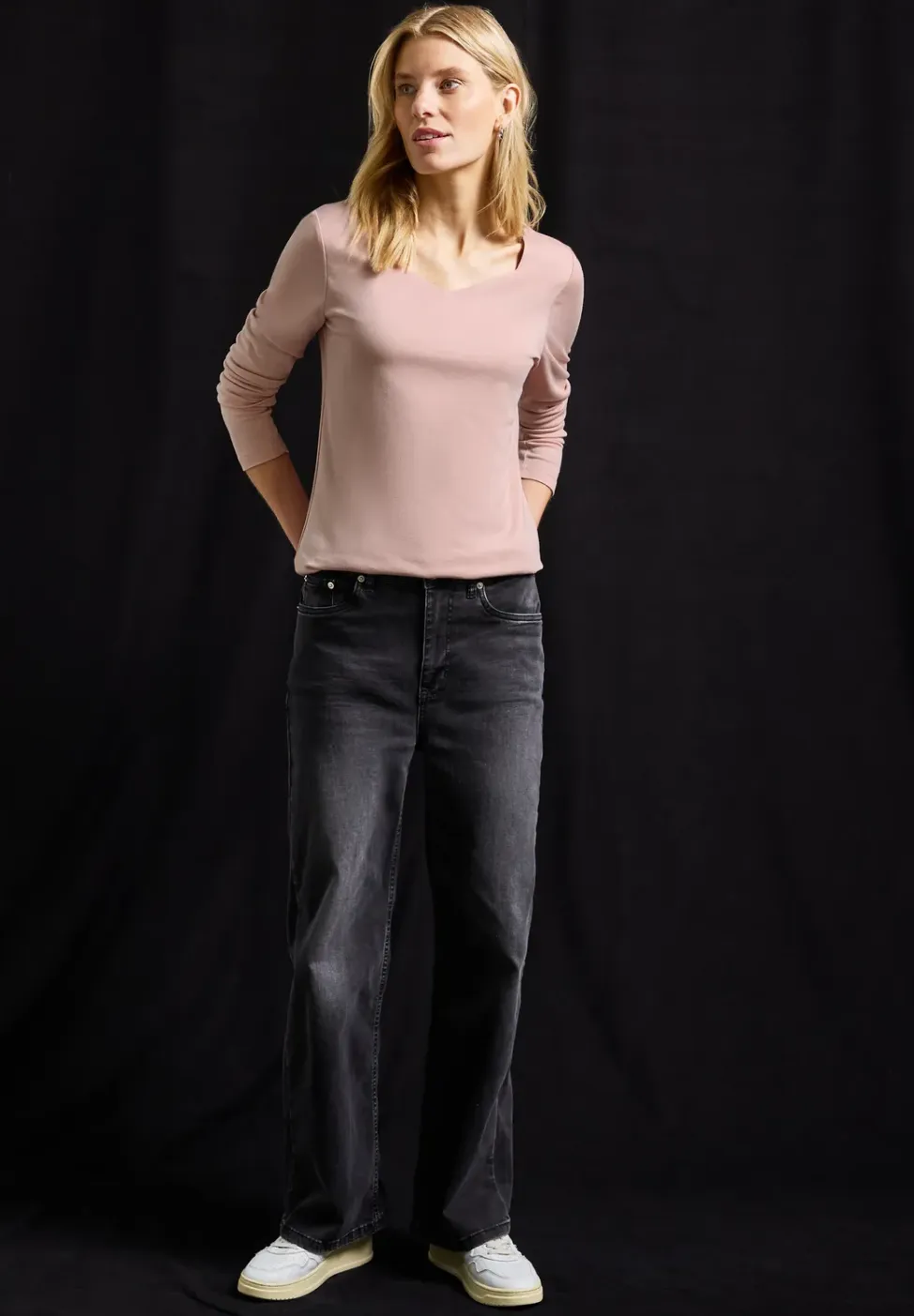 Shirt met carrée halslijn