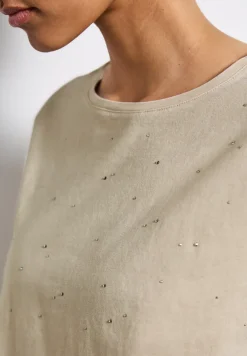 Shirt met decoratieve stenen