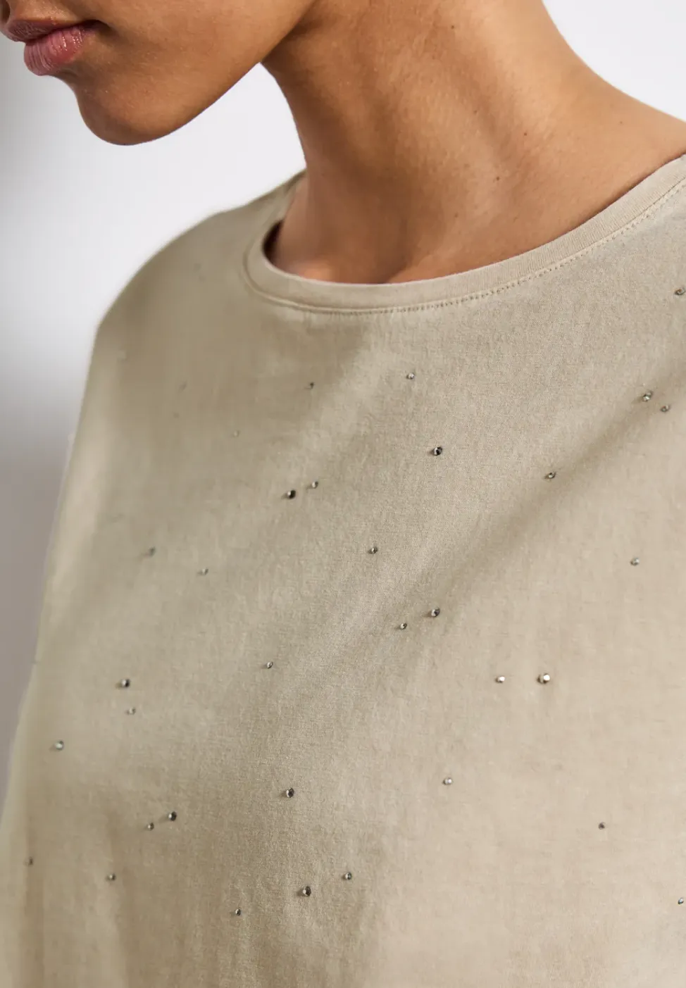 Shirt met decoratieve stenen