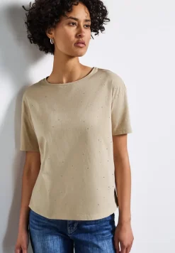 Shirt met decoratieve stenen
