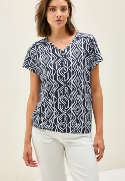 Shirt met decoratieve stiksels