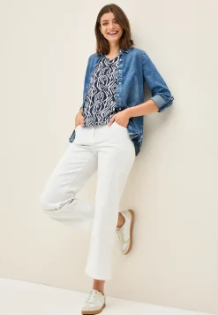 Shirt met decoratieve stiksels