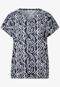 Shirt met decoratieve stiksels
