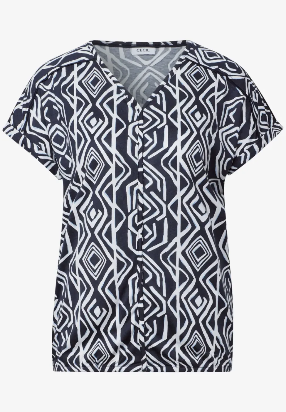 Shirt met decoratieve stiksels