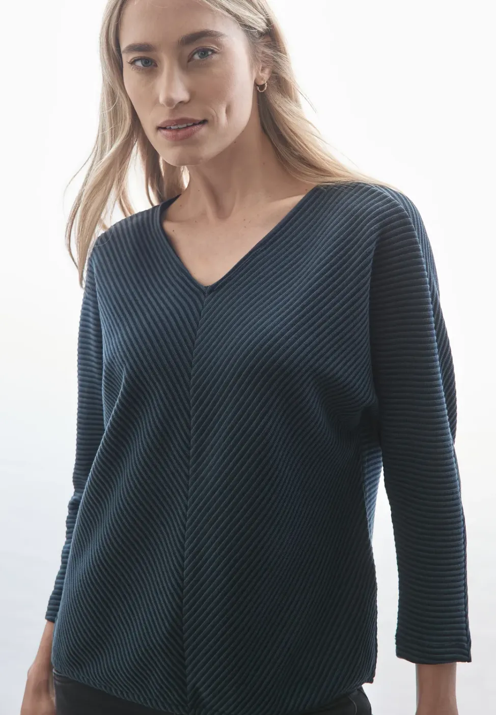 Shirt met diagonale structuur
