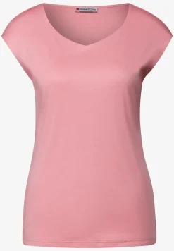 Shirt met diamanten halslijn