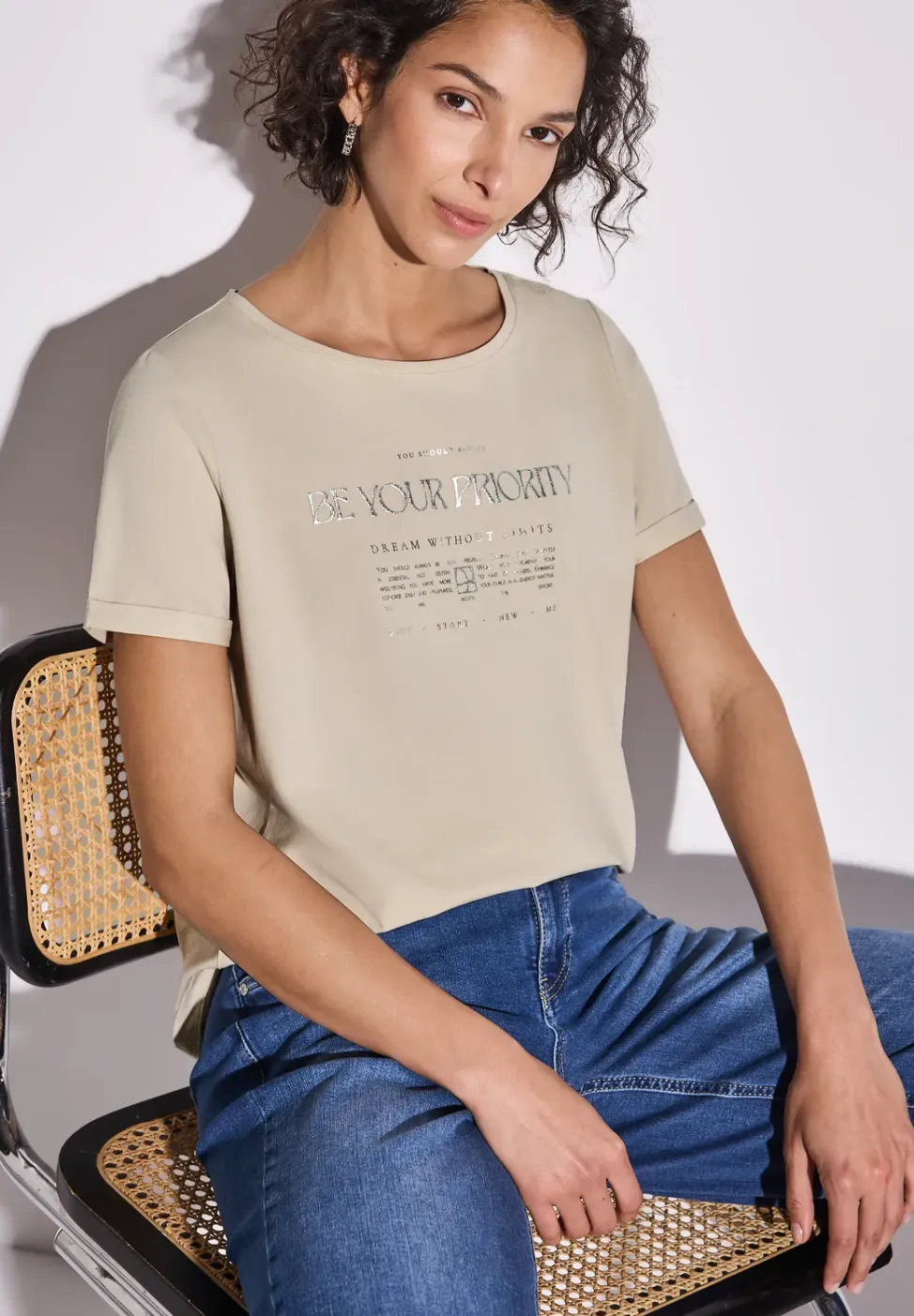 Shirt met folietekst