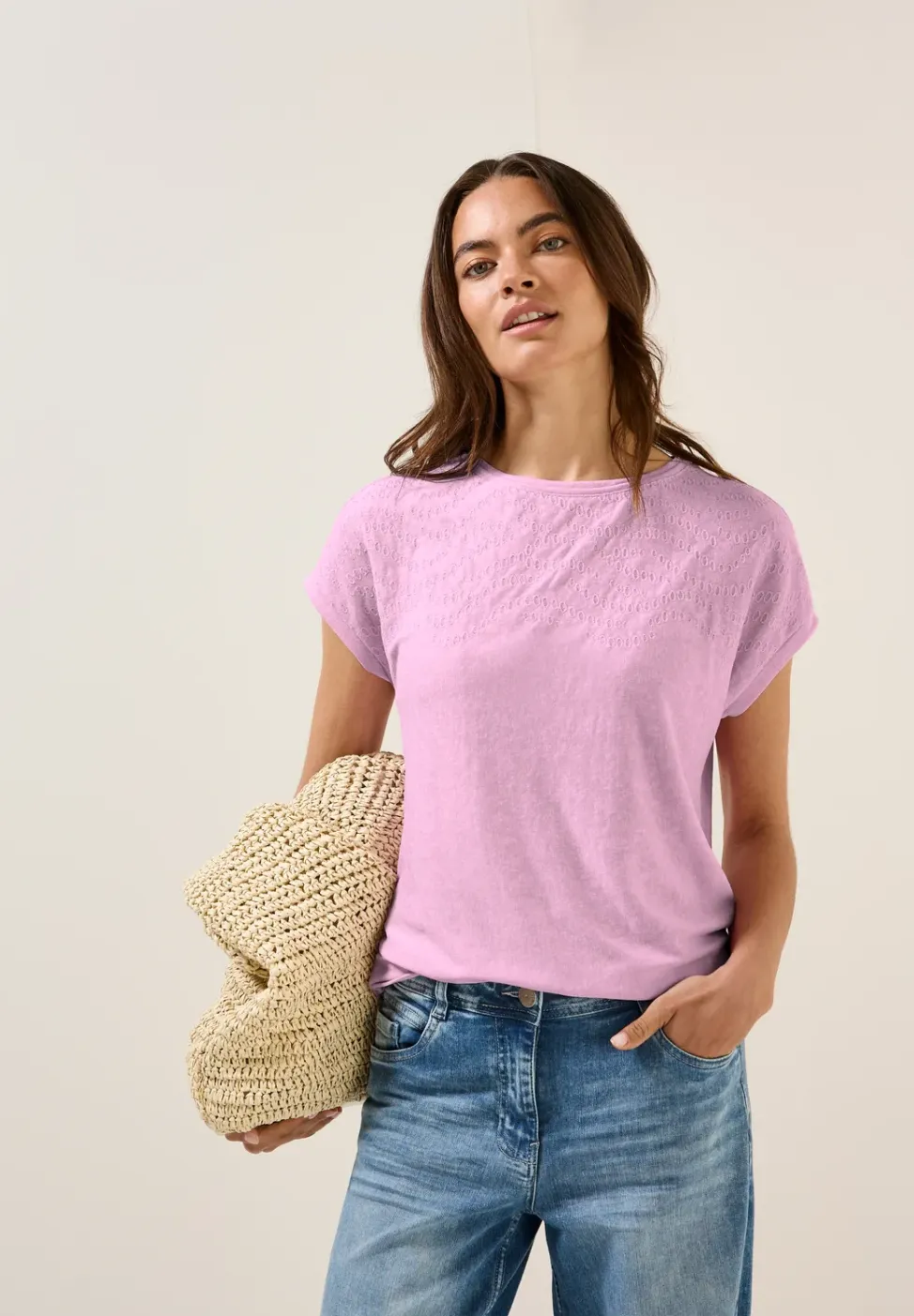 Shirt met geborduurd patroon