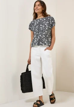 Shirt met gebreide look en patroon