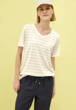 Shirt met gebreide look en strepen