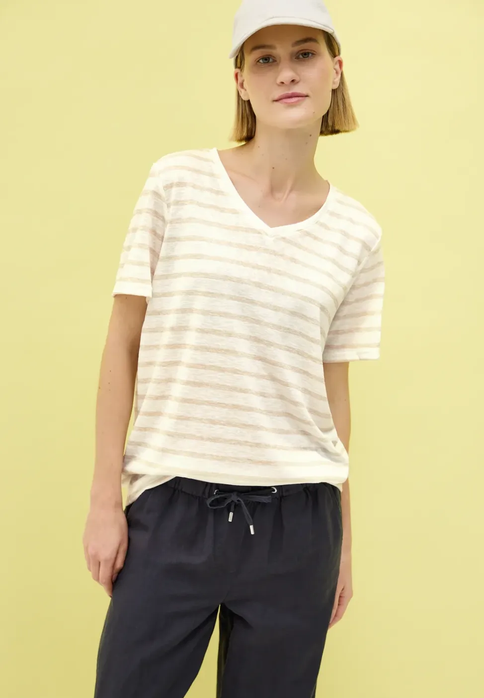 Shirt met gebreide look en strepen