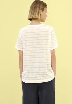 Shirt met gebreide look en strepen